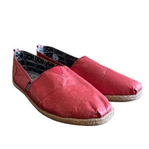 NEW JACK V Eco Friendly Recycled Red Espadrilles Flat Slip On Shoes